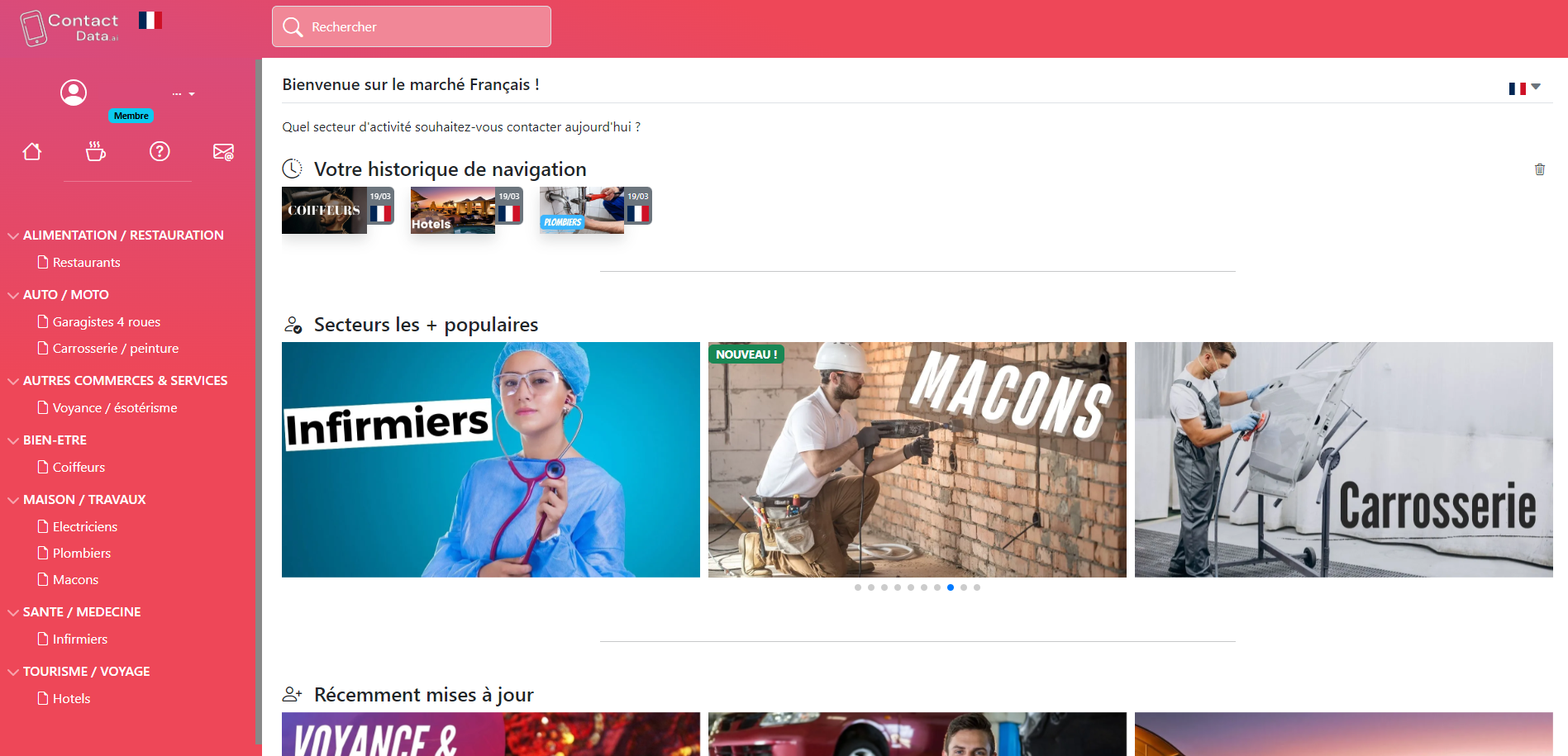 Capture d'écran de la plate-forme ProLinkMail.com
